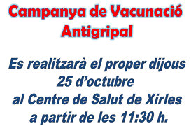 Campanya de vacunació 2018-2019 en Xirles Campanya de vacunació 2018-2019 en Xirles