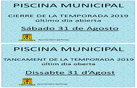 Tancament de temporada 2019 de la piscina municipal Tancament de temporada 2019 de la piscina municipal
